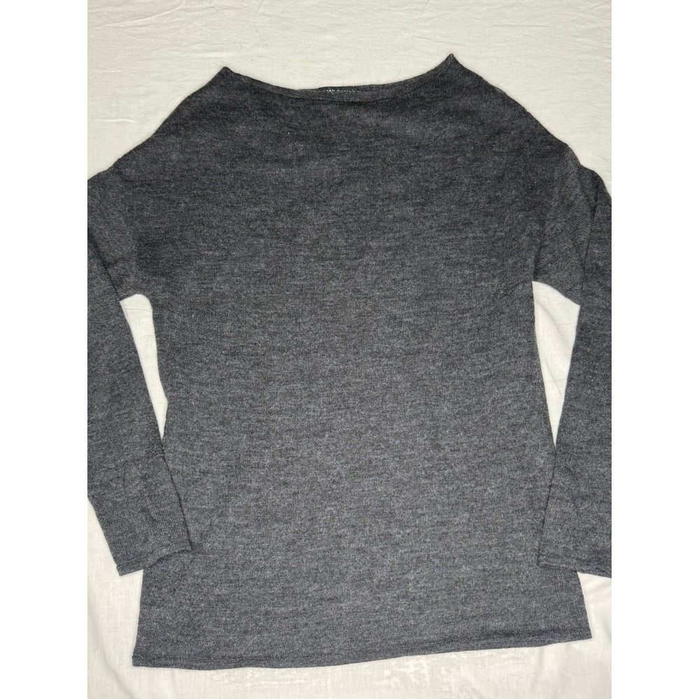 Sarah Pacini Made in Italy Gray Knit Sweater Boat Neck Oversized Women's